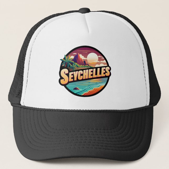 Seychelles Islands Indian Ocean Trucker Hat (Front)