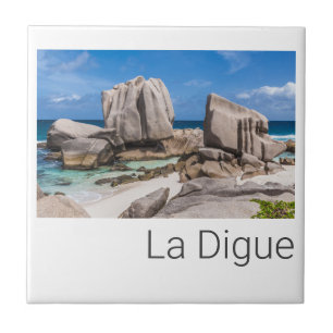 Seychelles La Digue Anse Marron Beach Vintage Ceramic Tile
