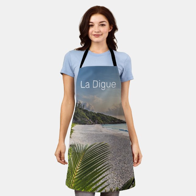Seychelles La Digue Sunset Beach Holiday Souvenir  Apron (Worn)