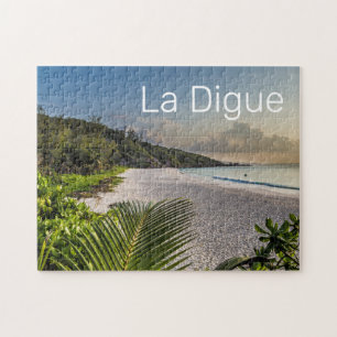 Seychelles La Digue Sunset Beach Holiday Souvenir  Jigsaw Puzzle