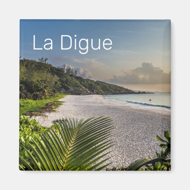 Seychelles La Digue Sunset Beach Holiday Souvenir  Magnet (Front)