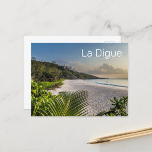 Seychelles La Digue Sunset Beach Holiday Souvenir  Postcard