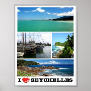 Seychelles - Mahé - I Love - Poster