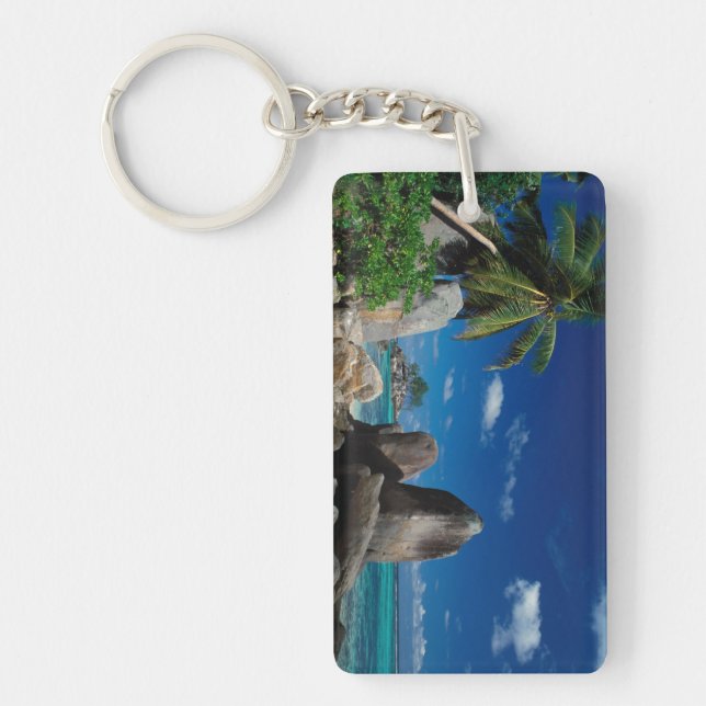 Seychelles, Mahe Island, Anse Royale Beach. Key Ring (Front)