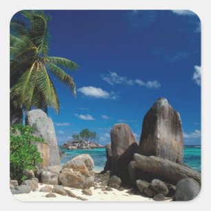 Seychelles, Mahe Island, Anse Royale Beach. Square Sticker