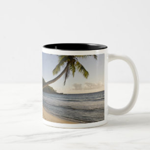 Seychelles, Mahe Island, Anse Takamaka beach, Two-Tone Coffee Mug
