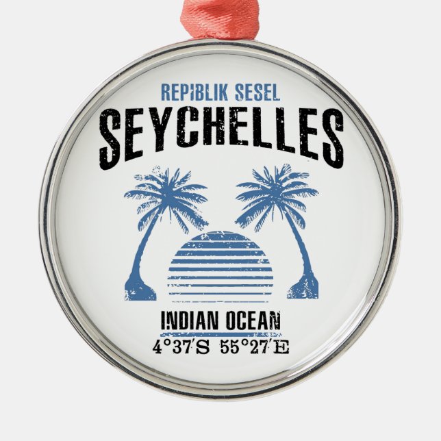 Seychelles Metal Tree Decoration (Front)