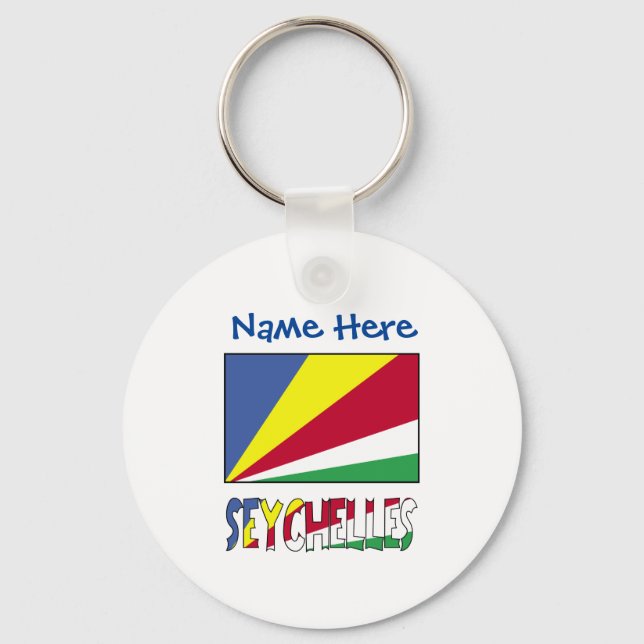 Seychelles Seychellois Flag Blue Personalisation  Key Ring (Front)