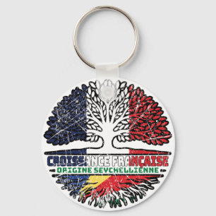 Seychelles Seychellois French France Tree Roots Key Ring