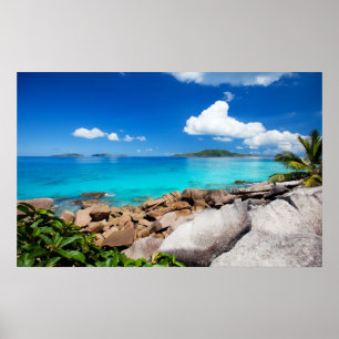 Seychelles. Stone's coastline Poster