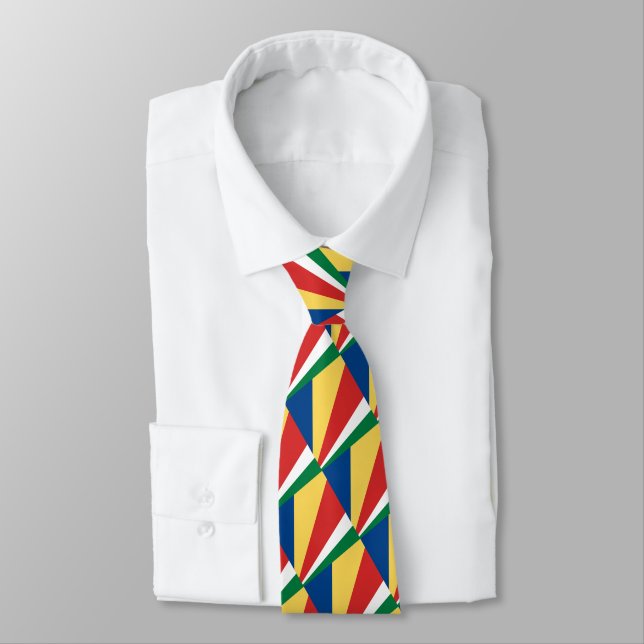 Seychelles Ties, fashion Seychelles Flag, business Tie (Tied)