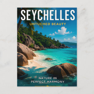🌴 Seychelles Tropical Beach Luxury Decor 🌊 Postcard