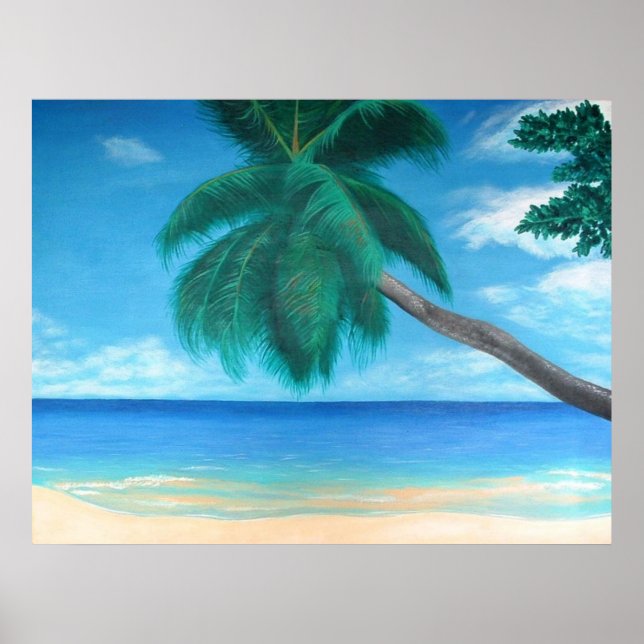 “Seychelles” Tropical Island Ocean Poster Print (Front)