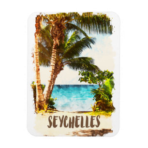 Seychelles Tropical Island Scenery View Magnet