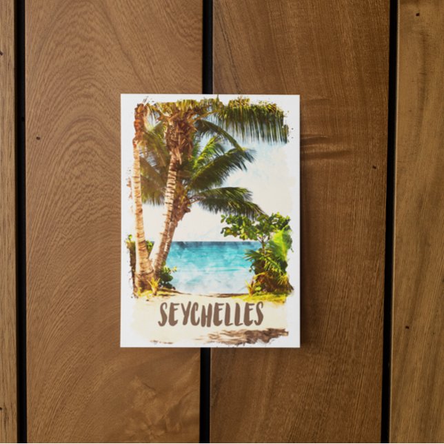 Seychelles Tropical Island Scenery View Postcard (Seychelles tropical paradise scenery postcard)