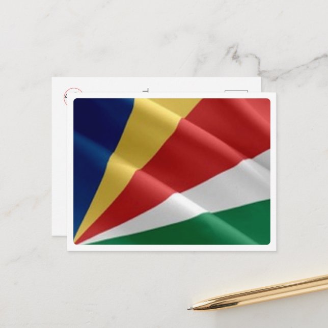 Seychelles - Waving Flag - Postcard (Front/Back In Situ)