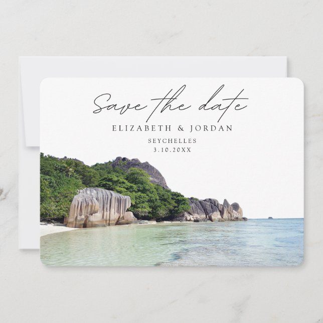 Seychelles Wedding Save the Date  Invitation