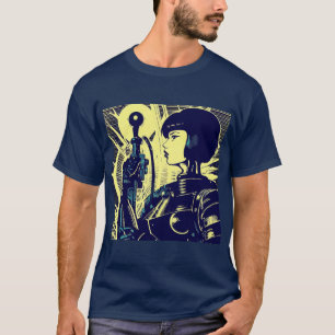 SF - Anime Hero Woodcut 3 T-Shirt