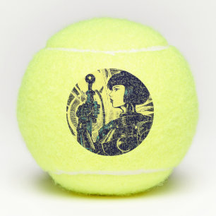 SF Anime Hero - Woodcut (3) Tennis Balls