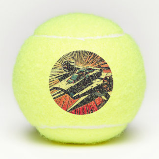 SF Anime Starfighter - Woodcut (1) Tennis Balls