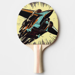 SF Anime Starfighter - Woodcut (3) Ping Pong Paddle