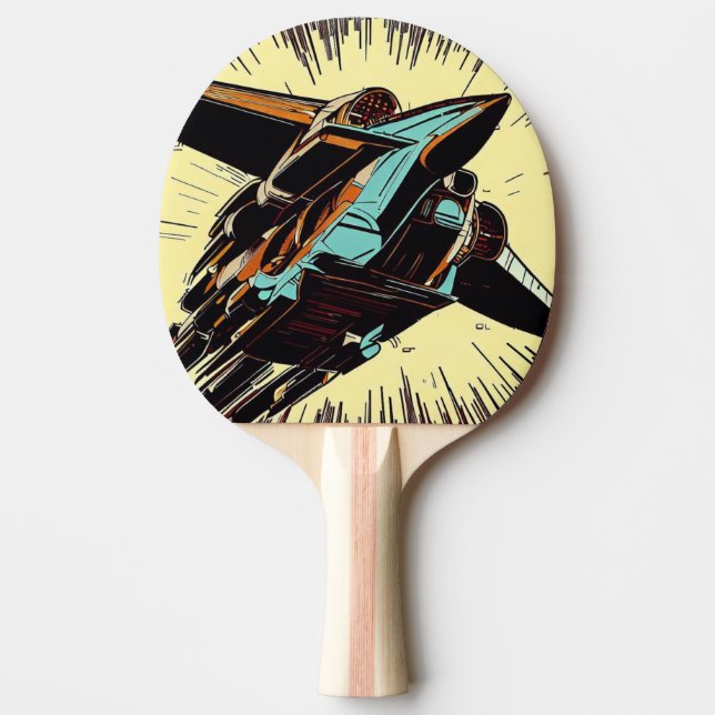 SF Anime Starfighter - Woodcut (3) Ping Pong Paddle (Front)
