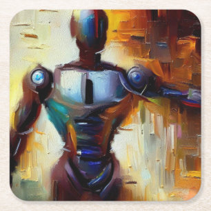 SF - Artificial Intelligence Hero 1 Square Paper Coaster