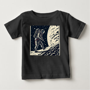 SF - Astronaut on Spacewalk Woodcut 1 Baby T-Shirt