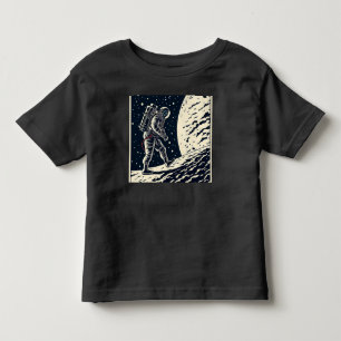 SF - Astronaut on Spacewalk Woodcut 1 Toddler T-Shirt