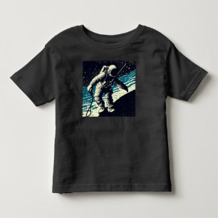 SF - Astronaut on Spacewalk Woodcut 2 Toddler T-Shirt