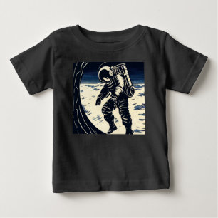 SF - Astronaut on Spacewalk Woodcut 3 Baby T-Shirt