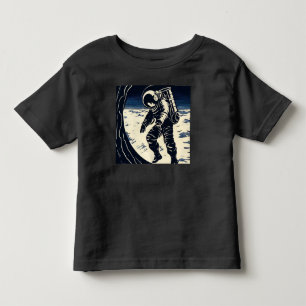 SF - Astronaut on Spacewalk Woodcut 3 Toddler T-Shirt