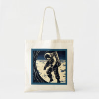 SF - Astronaut on Spacewalk Woodcut 3