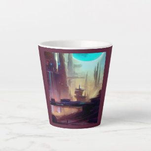 SF City On a Strange Planet 3 Latte Mug