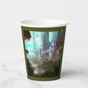 SF - City On Forest Planet 4 Paper Cups