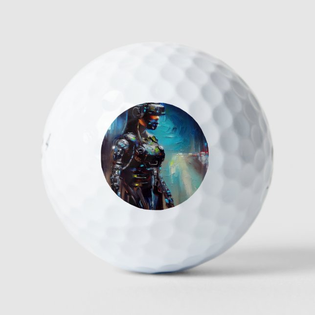 SF - Cyberpunk Hero (2) Golf Balls (Front)