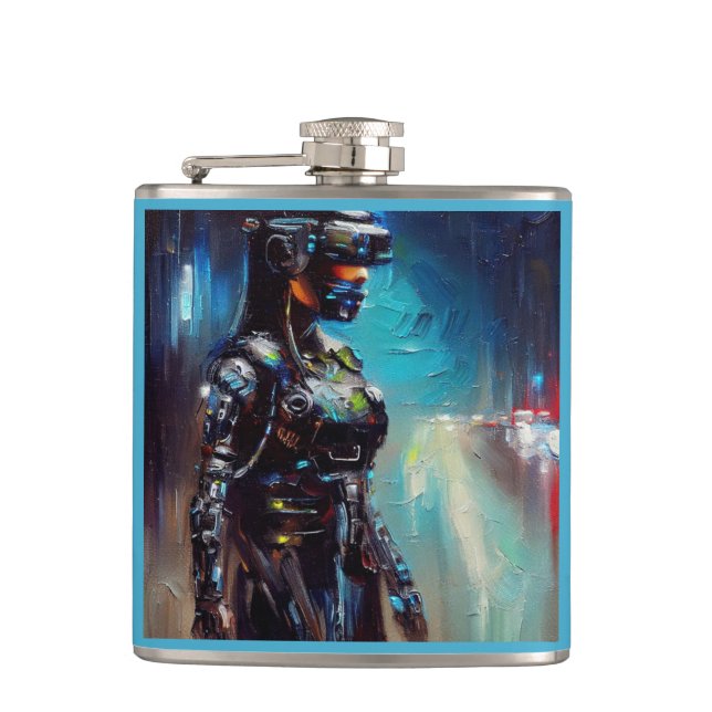 SF - Cyberpunk Hero 2 Hip Flask (Front)