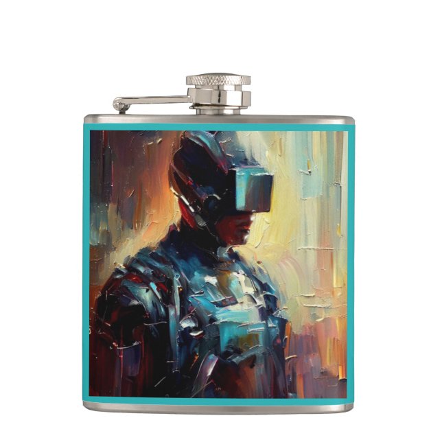 SF - Cyberpunk Hero 3 Hip Flask (Front)