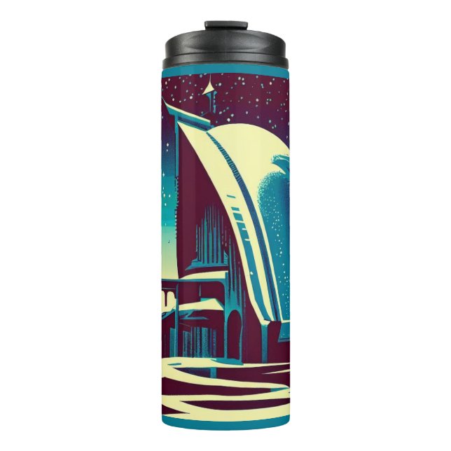 SF Futuristic Church 1 Thermal Tumbler (Front)