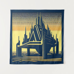 SF Futuristic Church 2 Tapestry