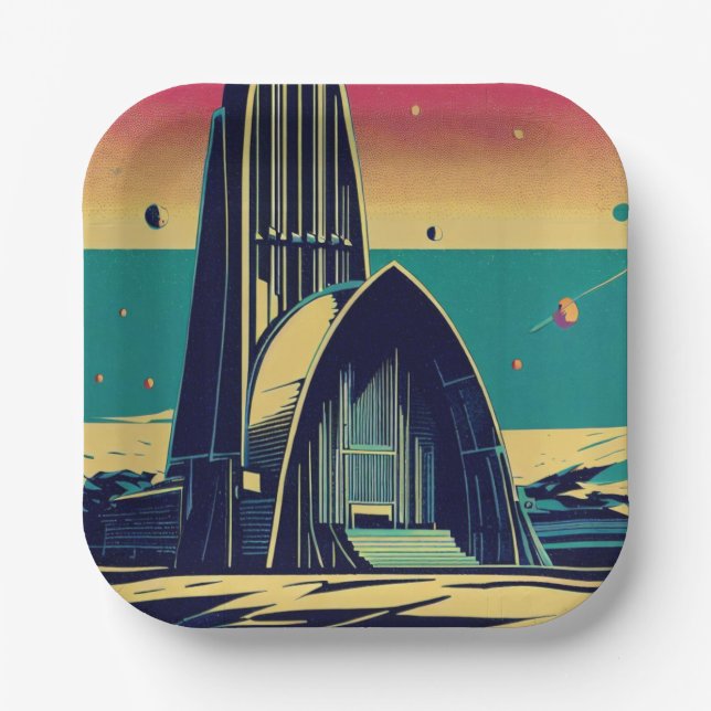 SF Futuristic Church 3 Paper Plate (Front)