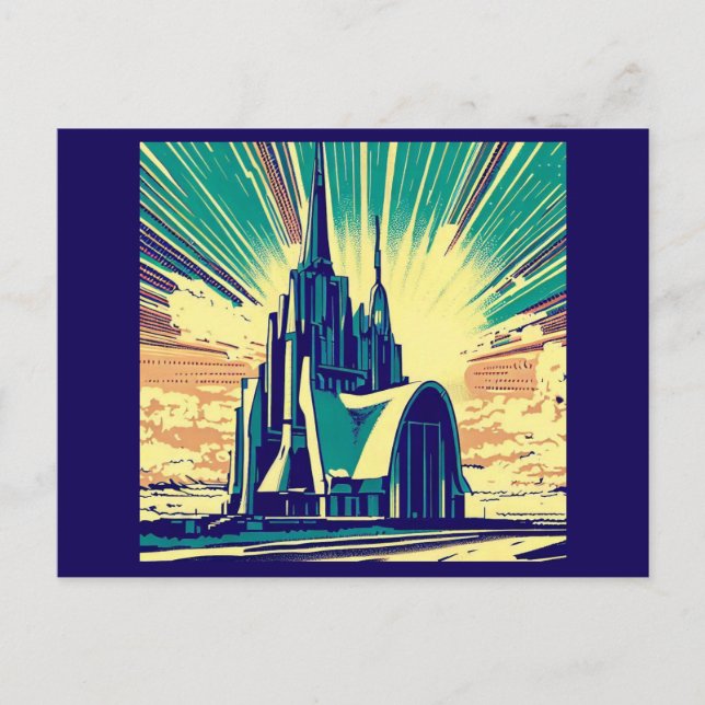 SF Futuristic Church 3 Postcard (Front)