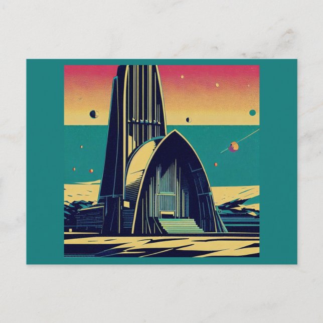 SF Futuristic Church 3 Postcard (Front)
