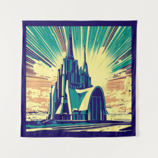 SF Futuristic Church 3 Tapestry