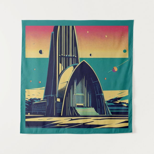 SF Futuristic Church 3 Tapestry (Front)