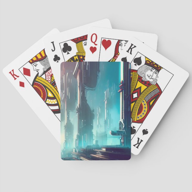 SF Futuristic City 1 Playing Cards (Back)