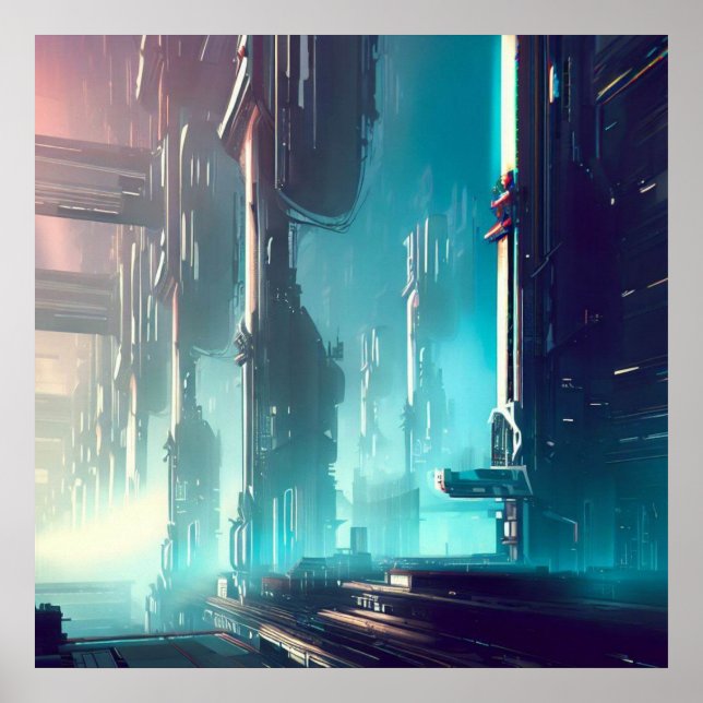 SF Futuristic City 1 Poster (Front)