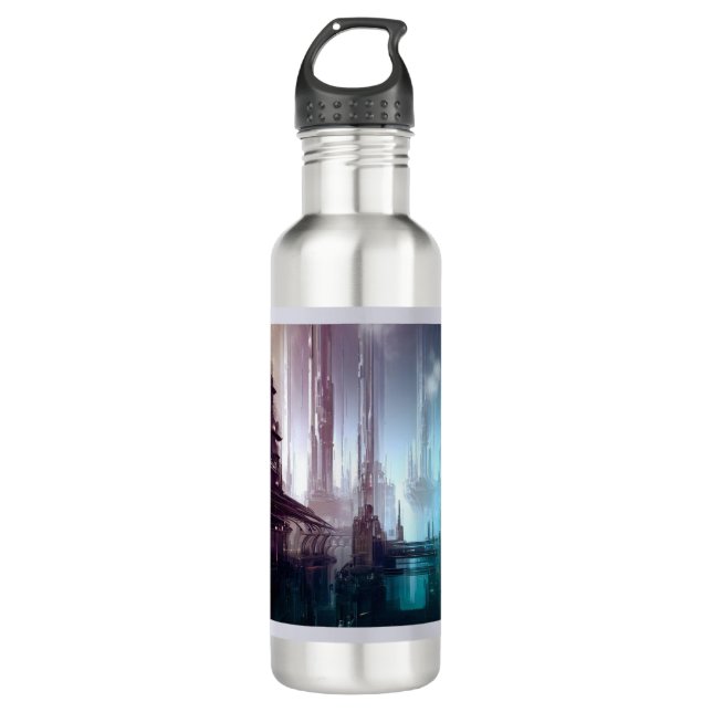 SF Futuristic City 2 710 Ml Water Bottle (Front)