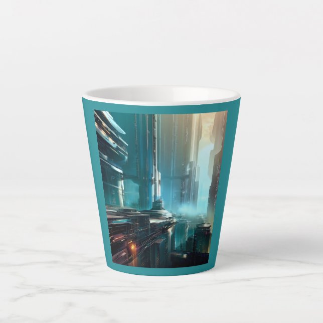 SF Futuristic City 3 Latte Mug (Front)