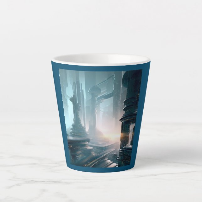SF Futuristic City 4 Latte Mug (Front)